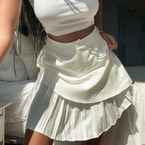 White tennis skirt